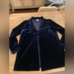Coldwater Creek Women's Velvet Long Blazer - Rich Blue - size 12
